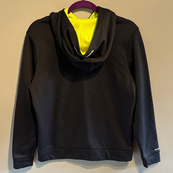 Under Armour Storm Kids Black Hoodie with Yellow Logo - Picture 3 of 6